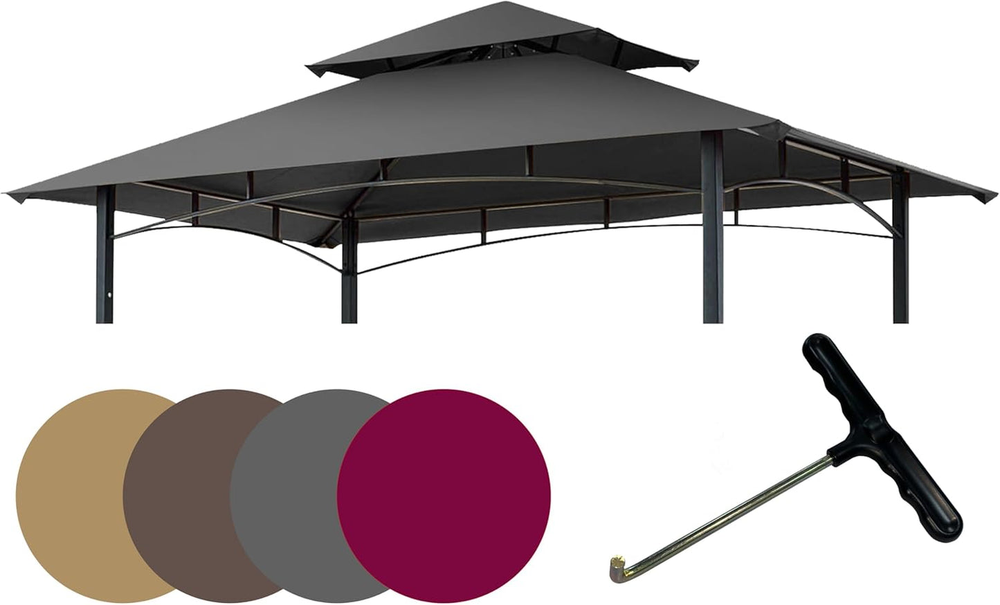 EasyLee 8ftx5ft Grill Gazebo Canopy Cover - Waterproof Top
