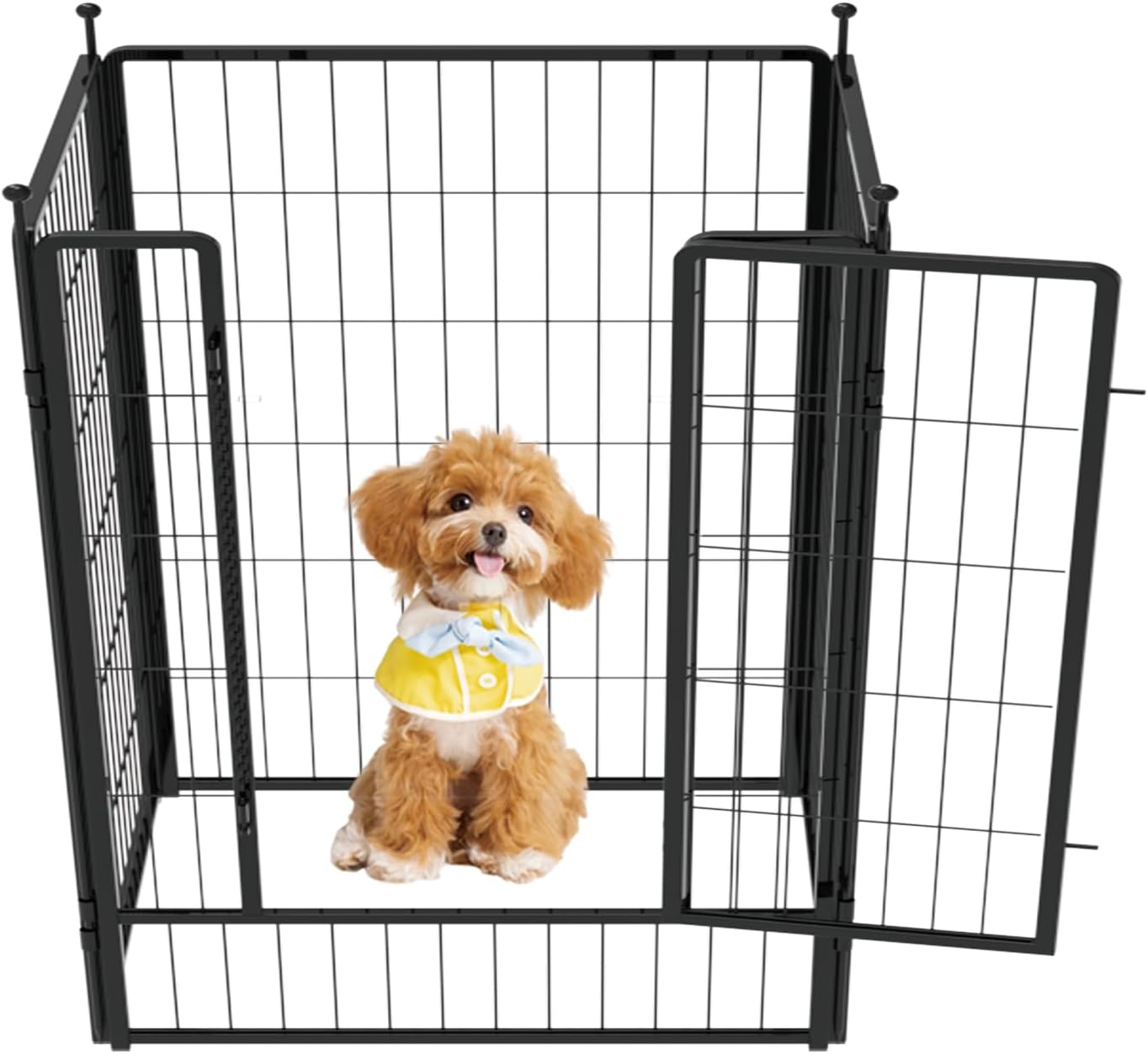 Dog Playpen 42 inch Heavy-Duty Metal Pet Fence for Safety