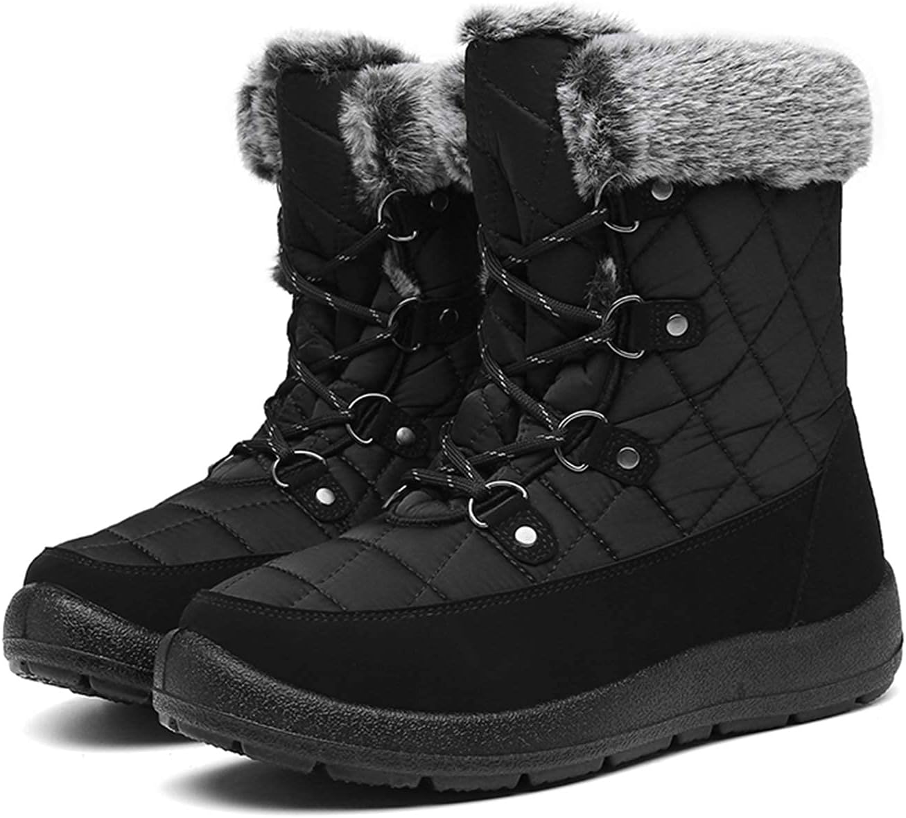 Winter Boots for Women - Comfortable Faux Fur Mid Calf Style