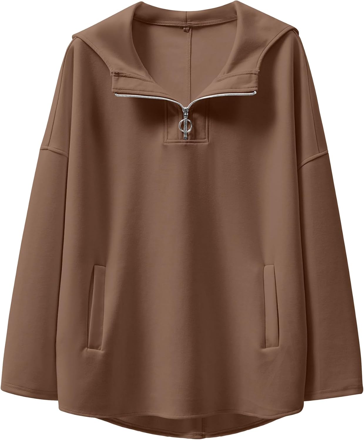 Oversized Hoodie Quarter Zip Sweatshirts for Trendy Teens
