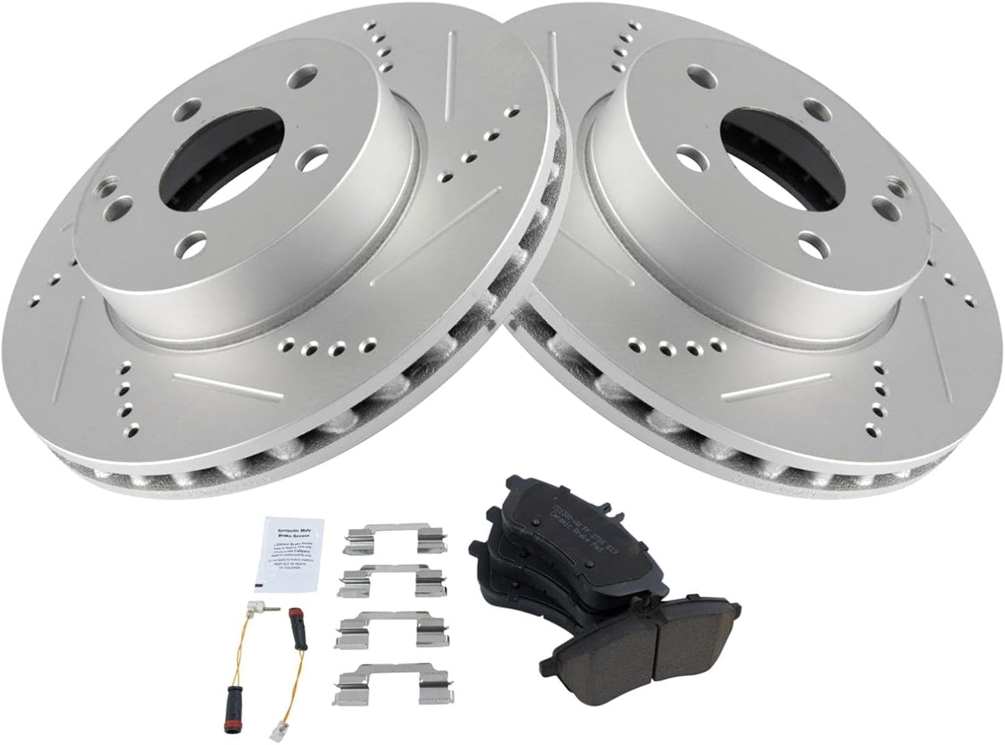 TRQ Front Performance Brake Pad & Rotor Kit for Mercedes-Benz