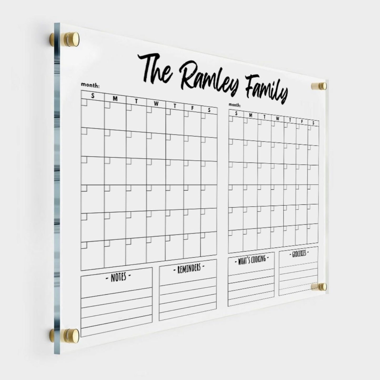 Double Month Family Calendar - Personalized 2024 Planner