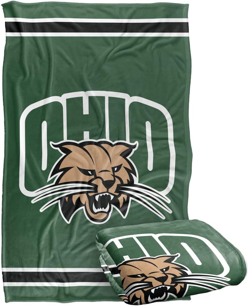 Ohio University Bobcats Primary Logo Silky Touch Throw Blanket