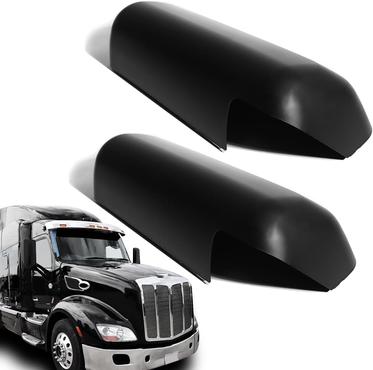 Door Mirror Black Cover for 2013-2022 Peterbilt 579 Truck