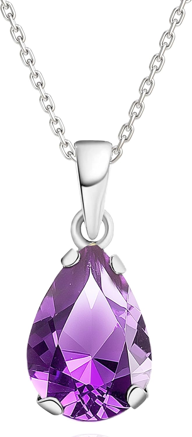 Elegant Women's 14K White Gold Gemstone Necklace for Brides