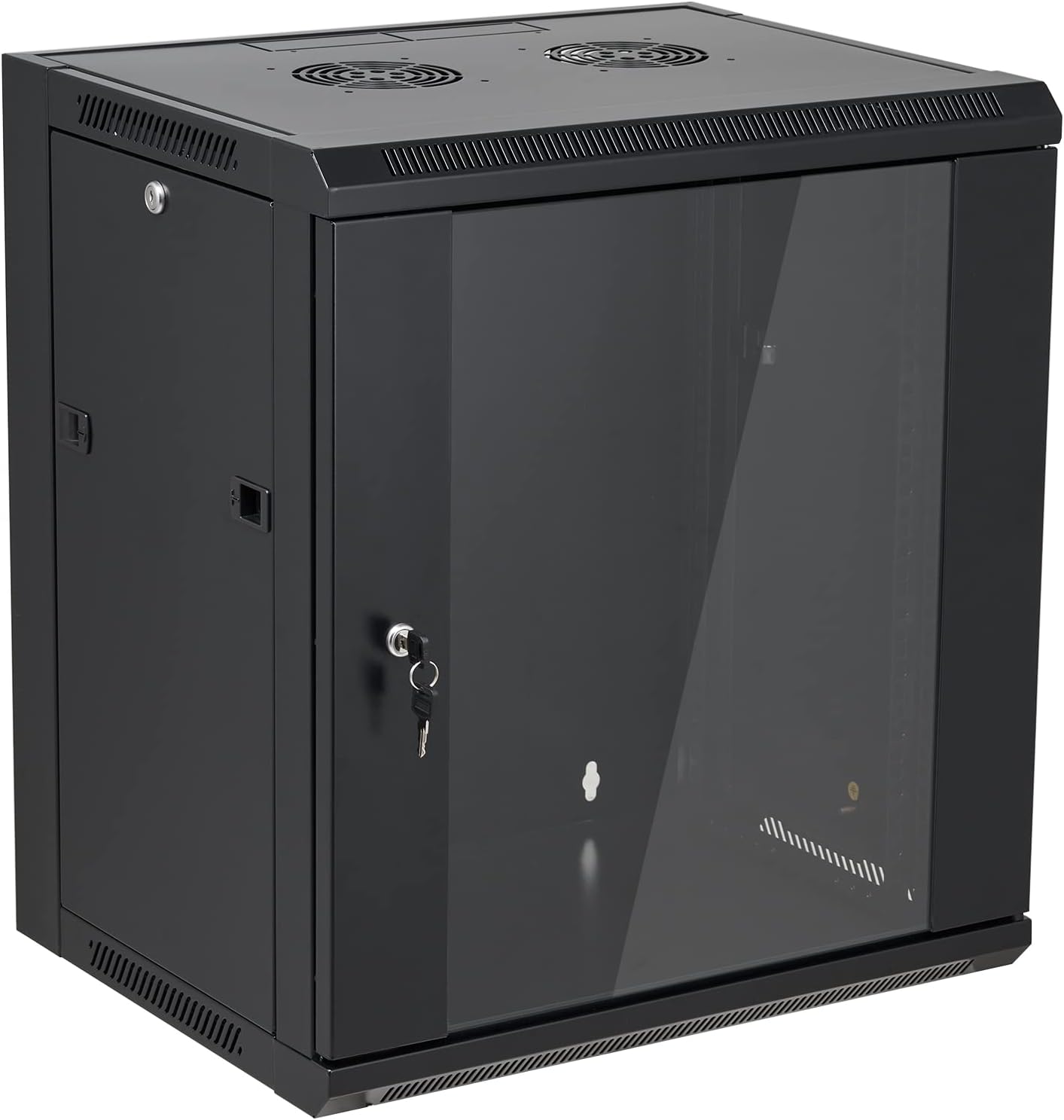 12U Wall Mount Server Cabinet with Locking Glass Door for Security