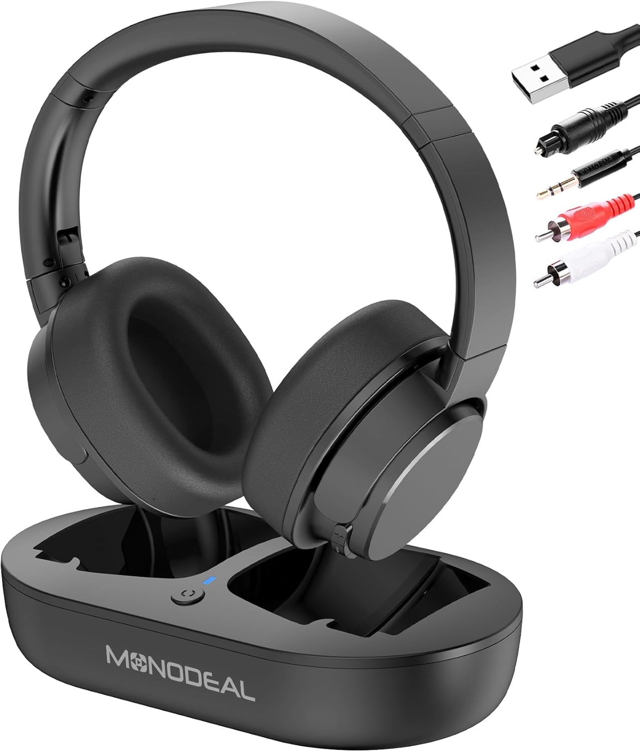 Wireless TV Headphones + Transmitter Set