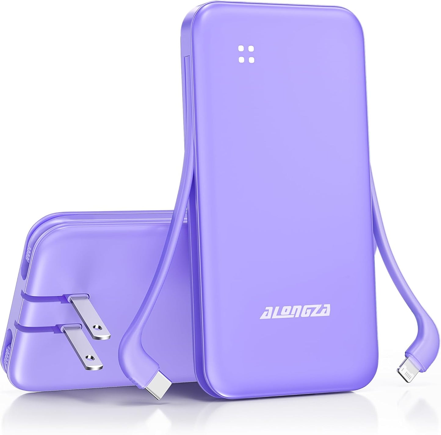 Alongza Portable Charger with Built-in Cables for Fast Charging