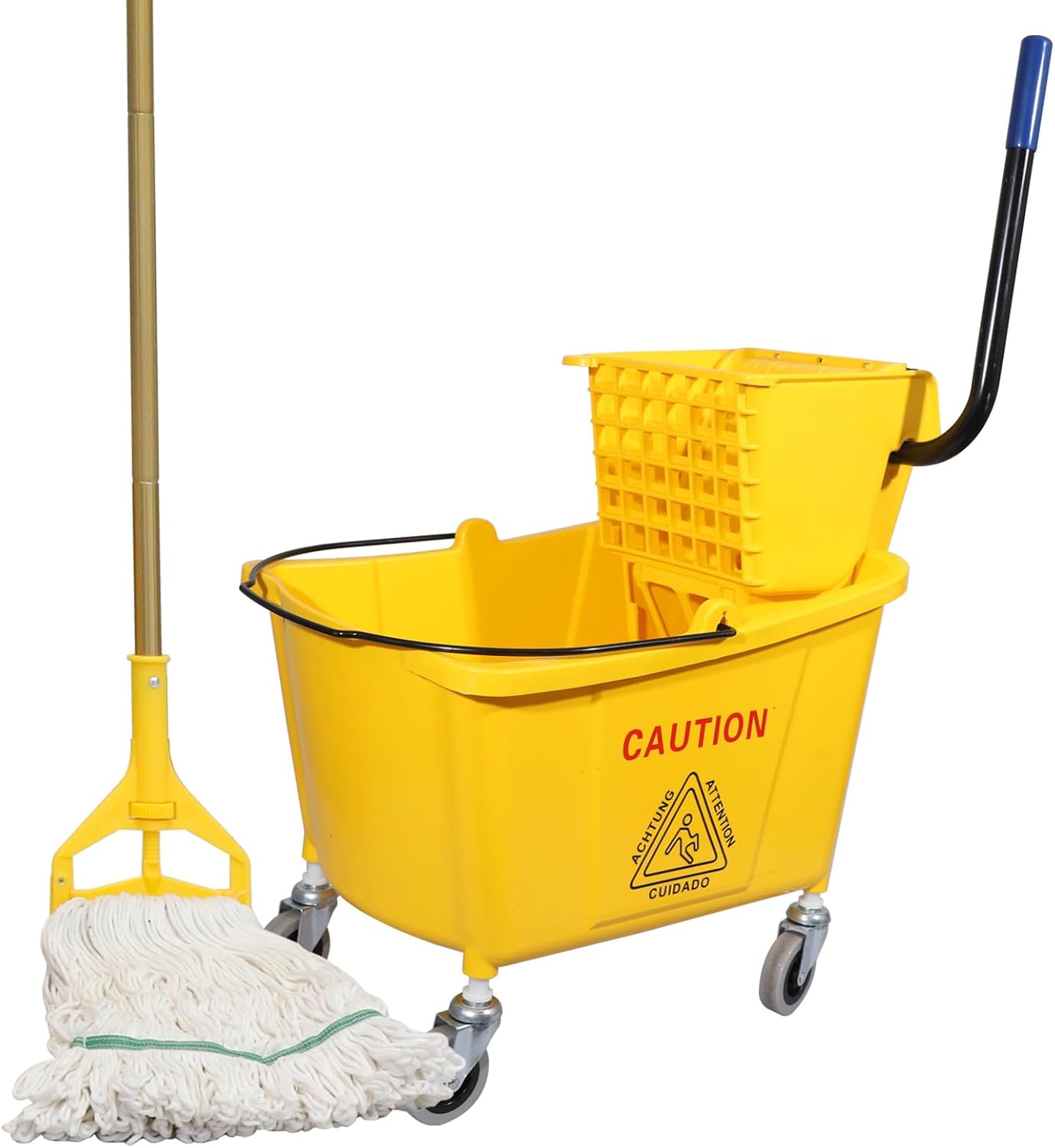 Commercial Mop Bucket with Side-Press Wringer for Efficient Cleaning