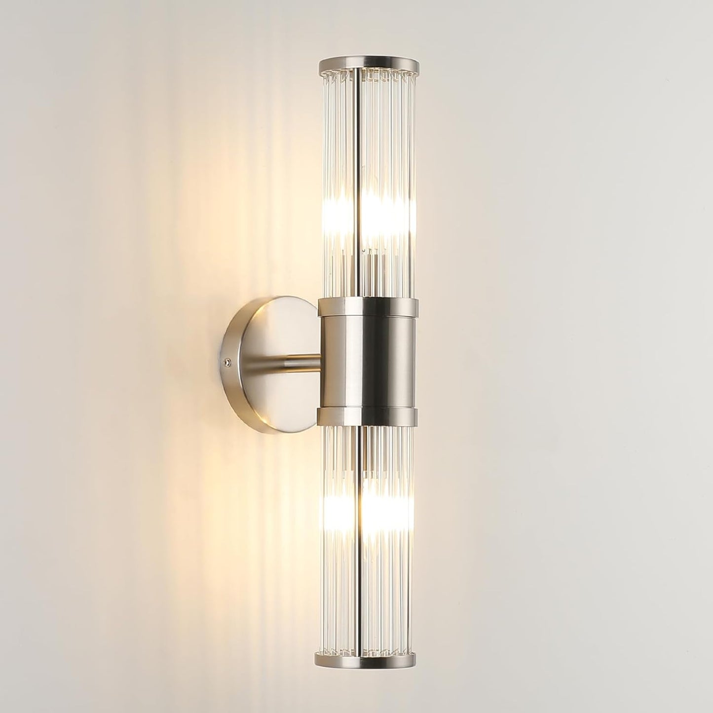 Brushed Nickel Bathroom Light Fixture for Modern and Vintage Style