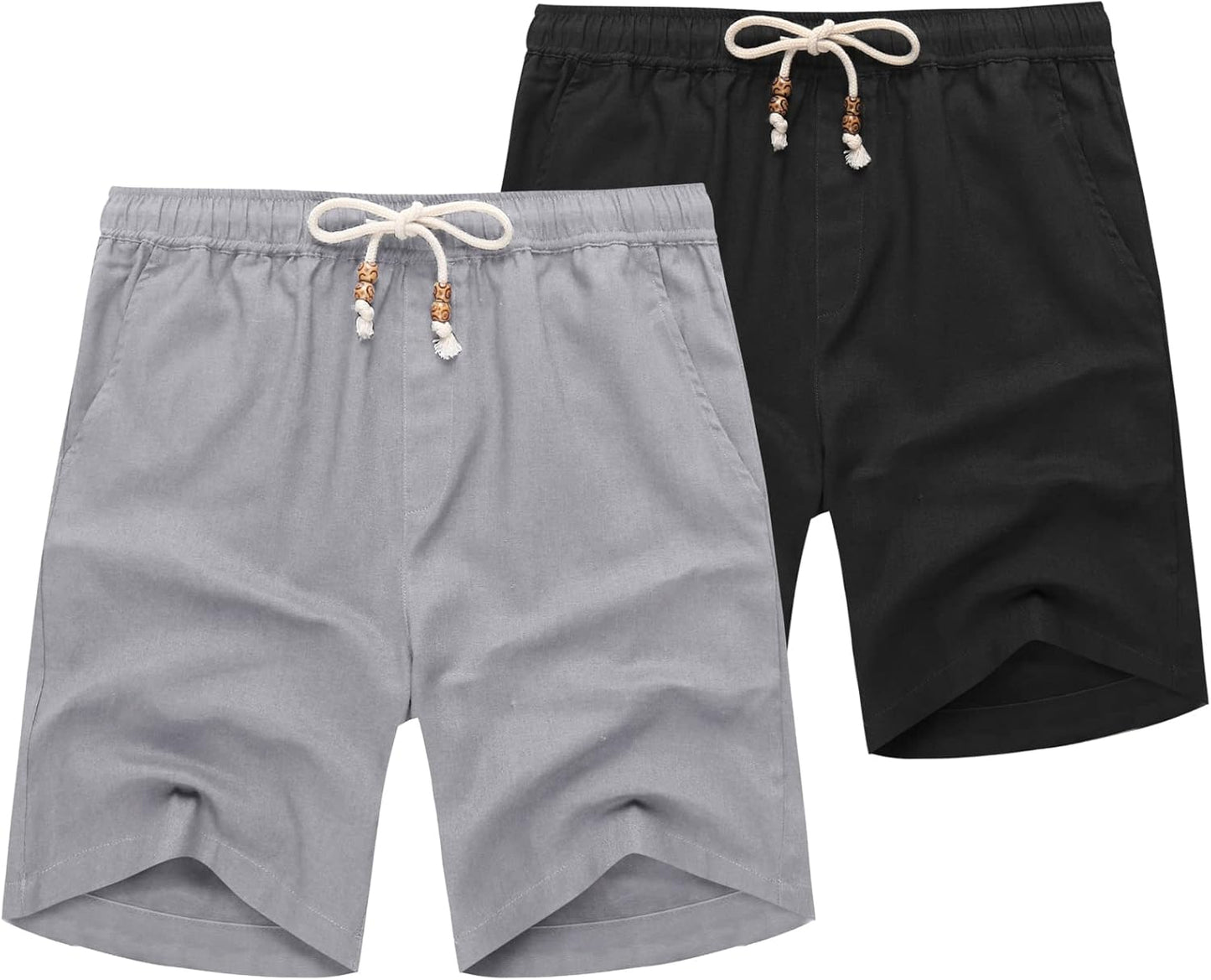 COOFANDY Men's Linen Shorts for Summer Beach and Casual Wear
