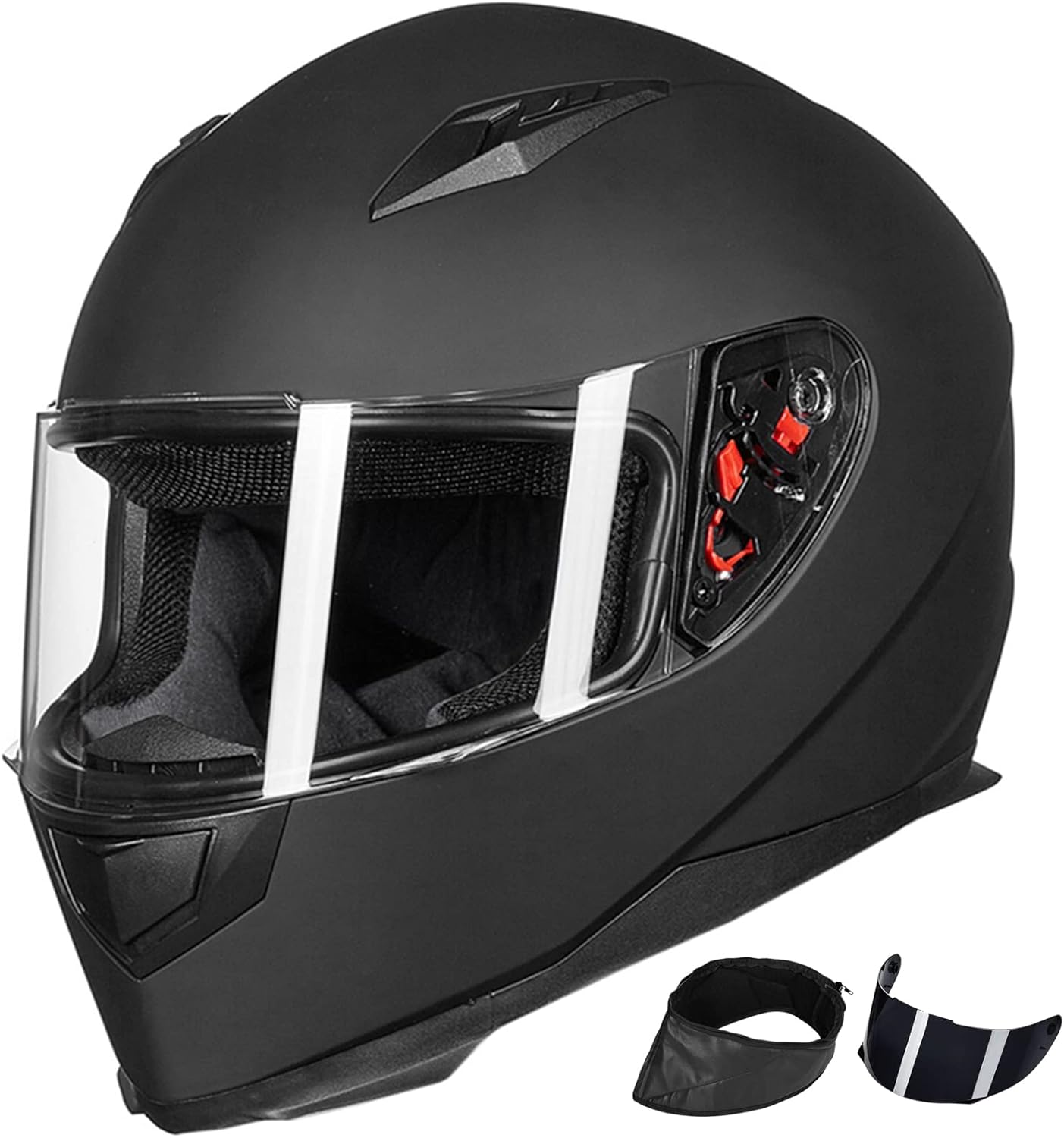 ILM Full Face Motorcycle Helmet with Removable Neck Scarf