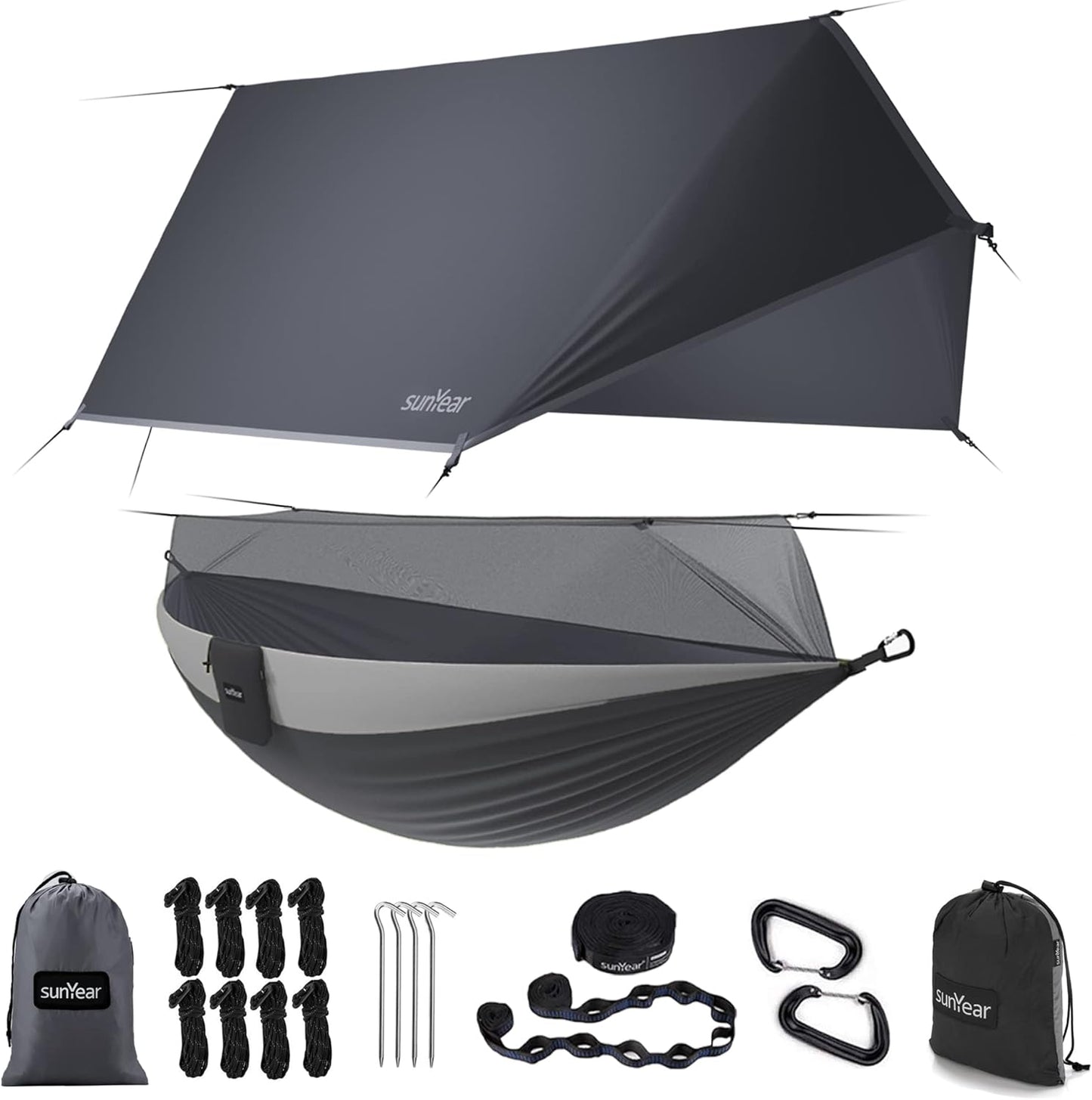 Sunyear Camping Hammock with Net for Outdoor Hiking and Travel