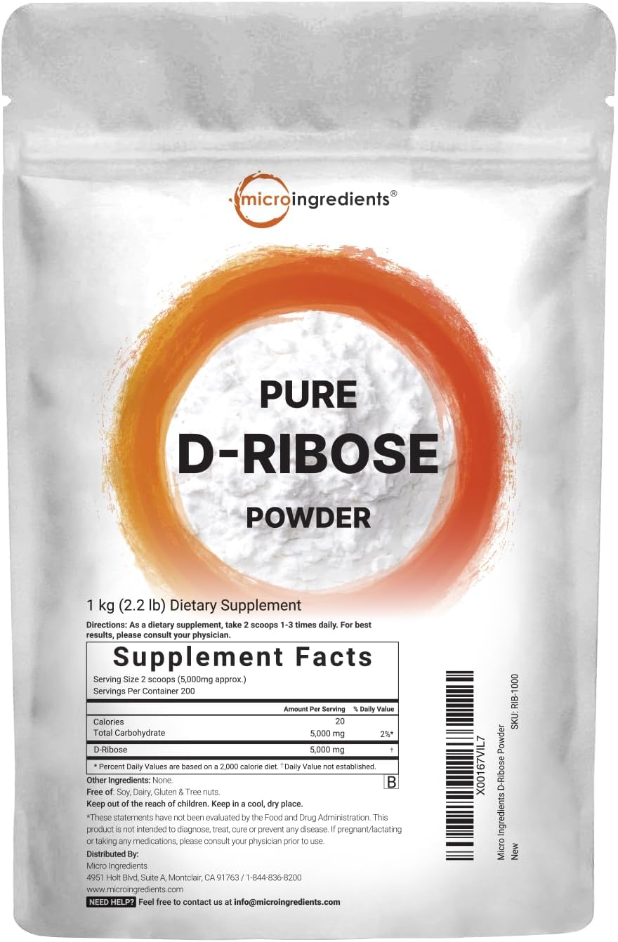 Pharma Grade D-Ribose Powder - Hair Support, Pure & Clear