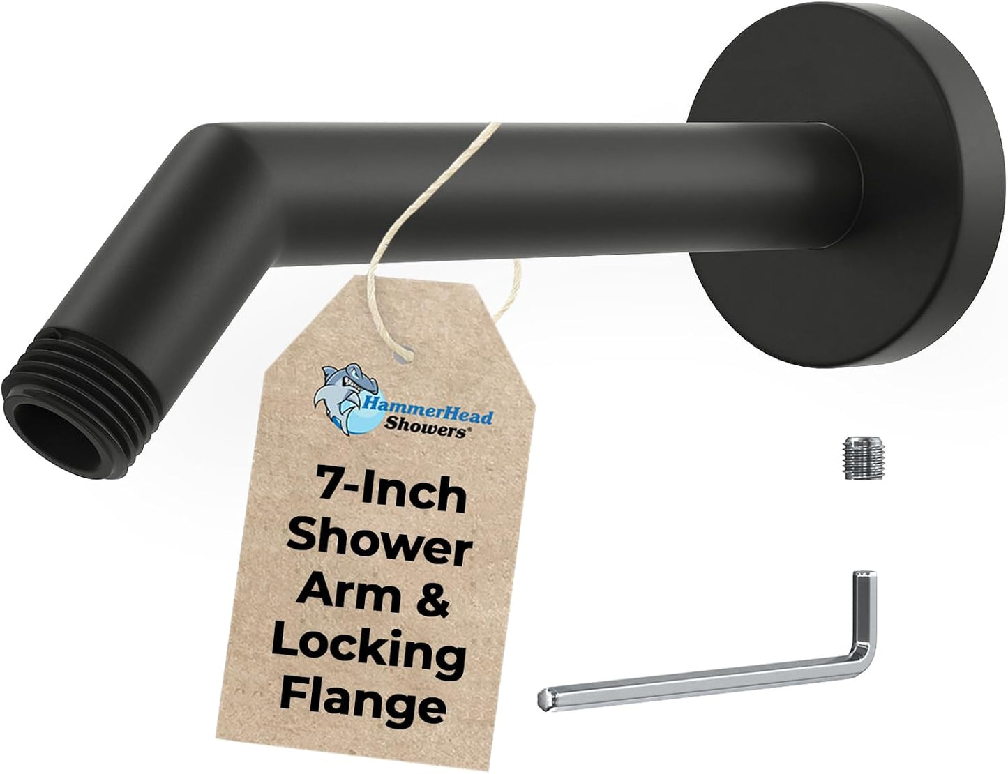 HammerHead Showers 7 Inch Solid Metal Shower Arm and Flange