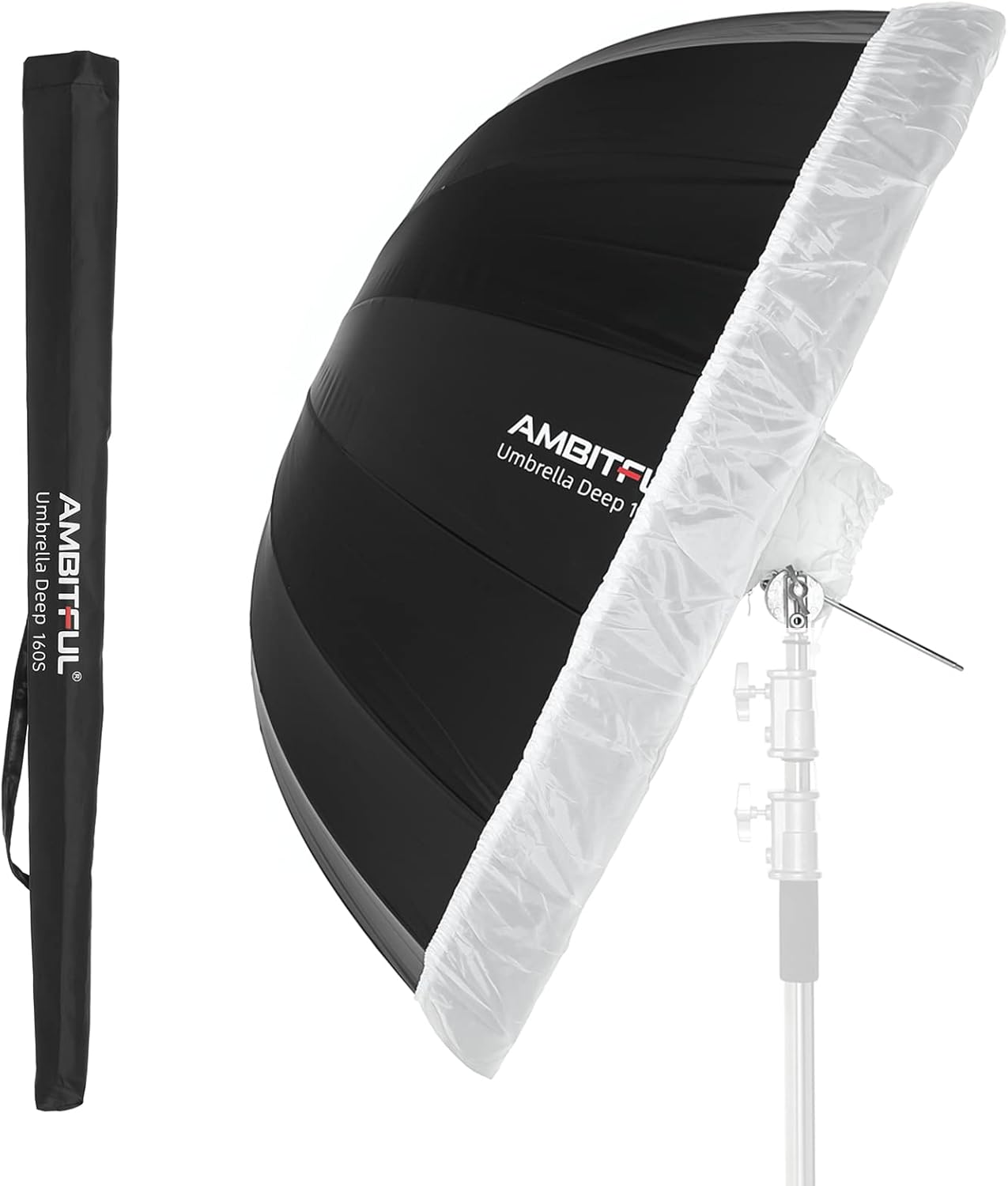 AMBITFUL UB-160S 63in Parabolic Umbrella for Studio Lighting
