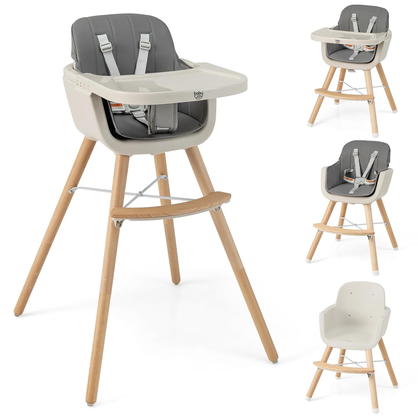3-in-1 Convertible Baby High Chair by BABY JOY