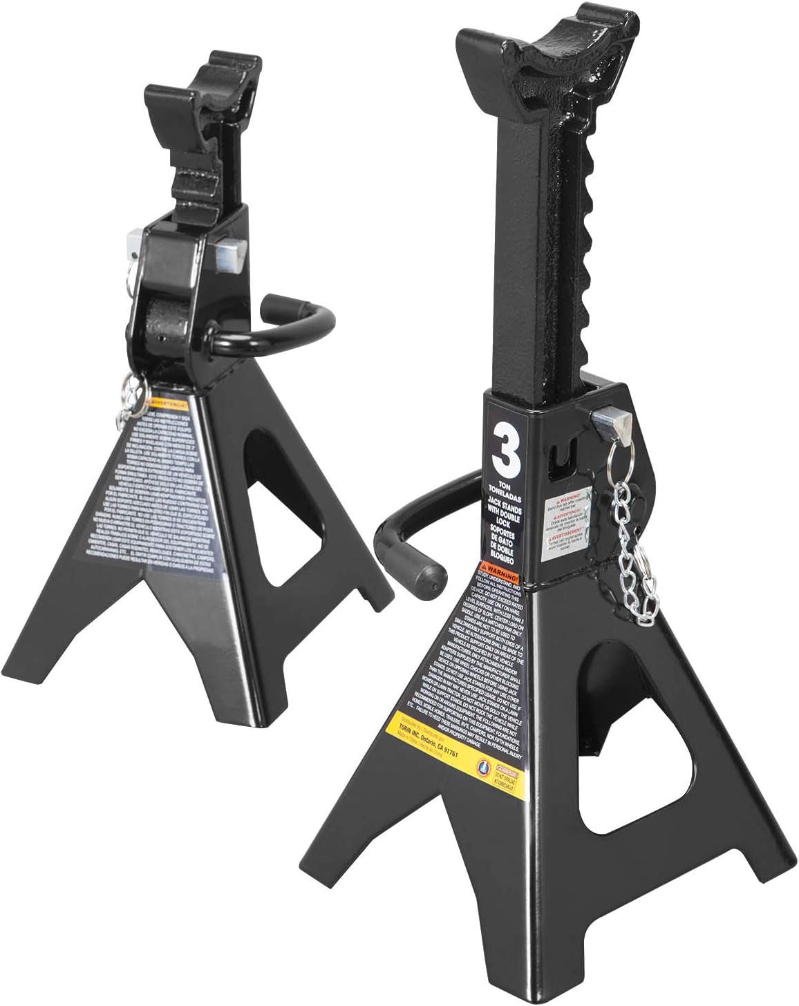 Torin 3 Ton Double Locking Steel Jack Stands for Vehicle Safety