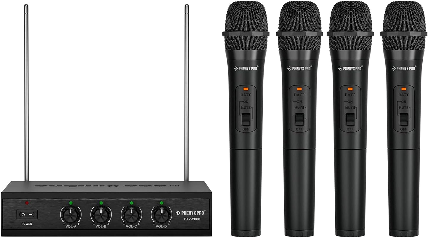 Phenyx Pro 4-Channel Wireless Mic System: Long Range for Dynamic Performances