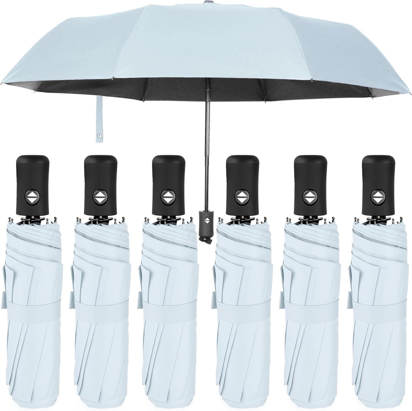 Compact Travel Umbrella Set of 6 for Men and Women - Windproof