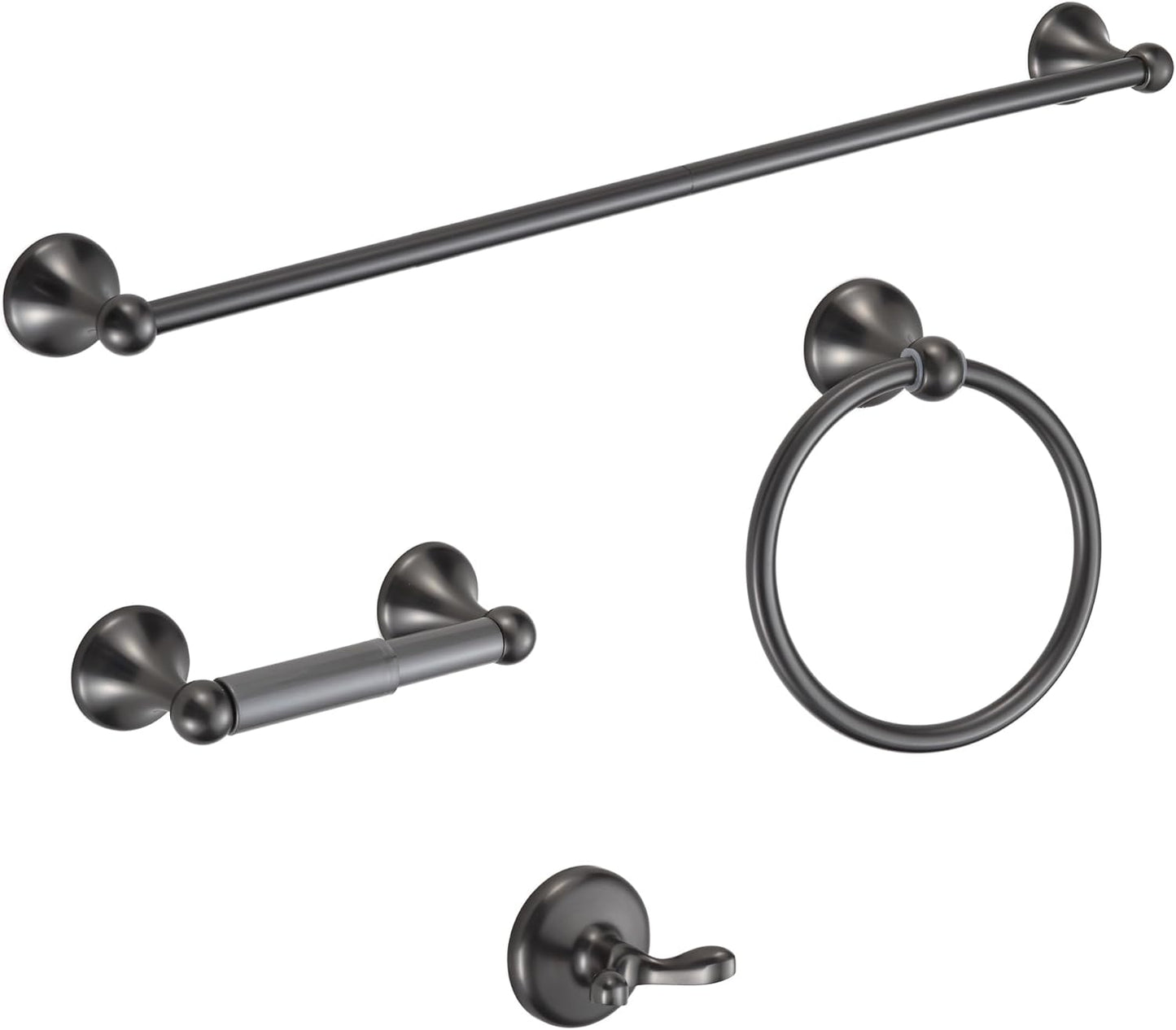 BGL Bathroom Hardware Set with Adjustable Towel Bar and Hooks
