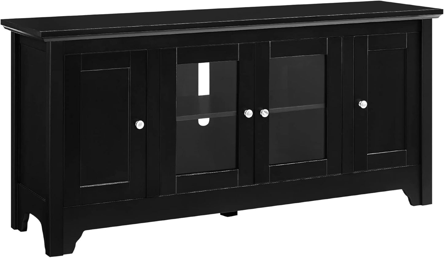 52 Black TV Stand w/ Storage for TVs up to 58