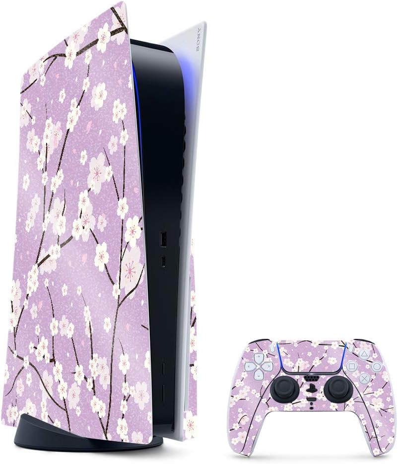 MightySkins Glossy Glitter Gaming Skin for PS5 - Sakura Purple