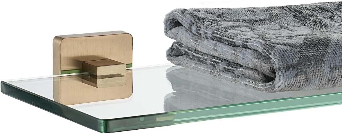 JQK Bathroom Glass Shelf - Stylish Tempered Glass Storage Solution