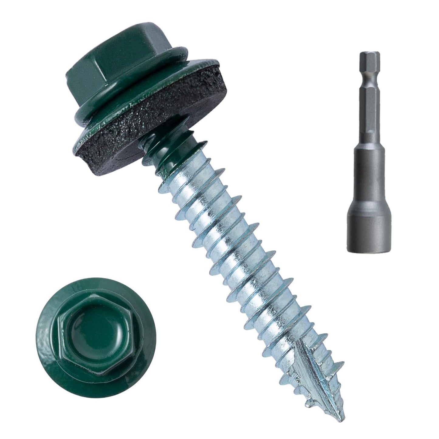LIONMAX Metal Roofing Screws #14 1-1/2 Inch for Secure Roofing