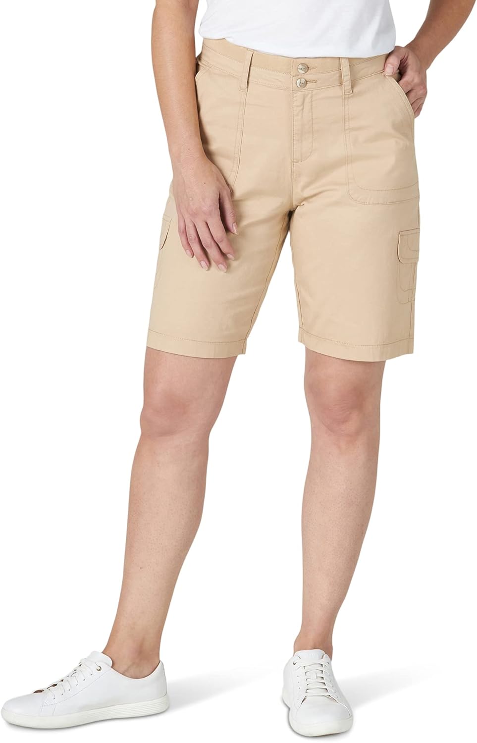 Lee Women's Relaxed Fit Avey Knit Waist Cargo Bermuda Shorts