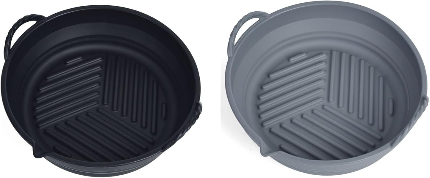 Non-Stick Silicone Liners for Air Fryer Baskets - Reusable & Easy Clean - 8.5 Inch