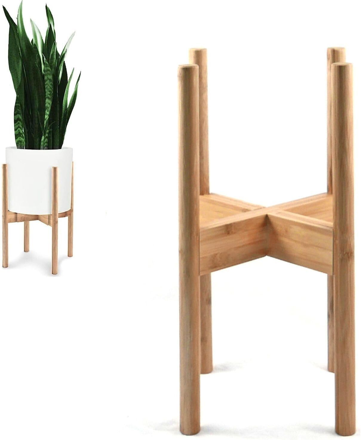 Adjustable Plant Stand for 8 to 12 Inch Pots - Mid Century Style