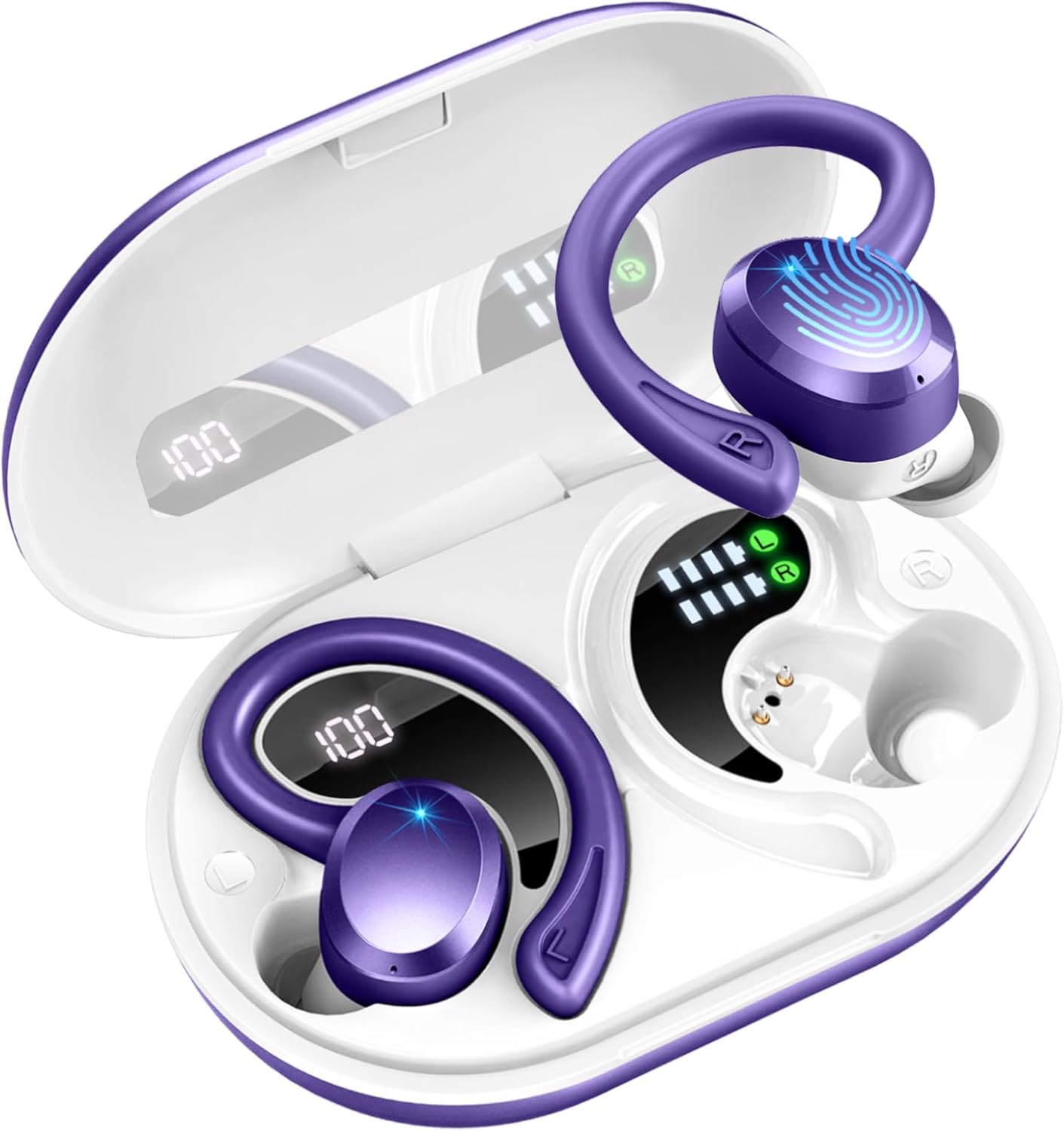 Rulefiss Wireless Earbuds: Hi-Fi Stereo Bass, 48Hrs Noise-Canceling, IP7 Waterproof