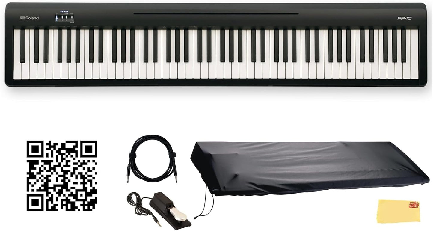 Roland FP-10 Digital Piano Bundle with Lessons and Accessories