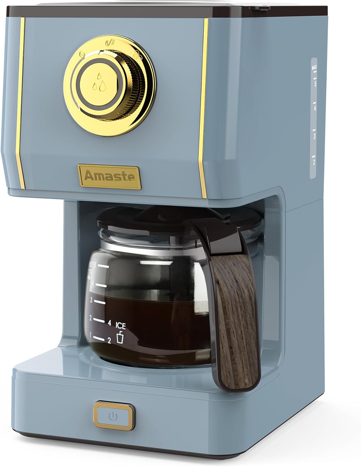 Retro Coffee Maker with Glass Carafe & Reusable Filter for Home