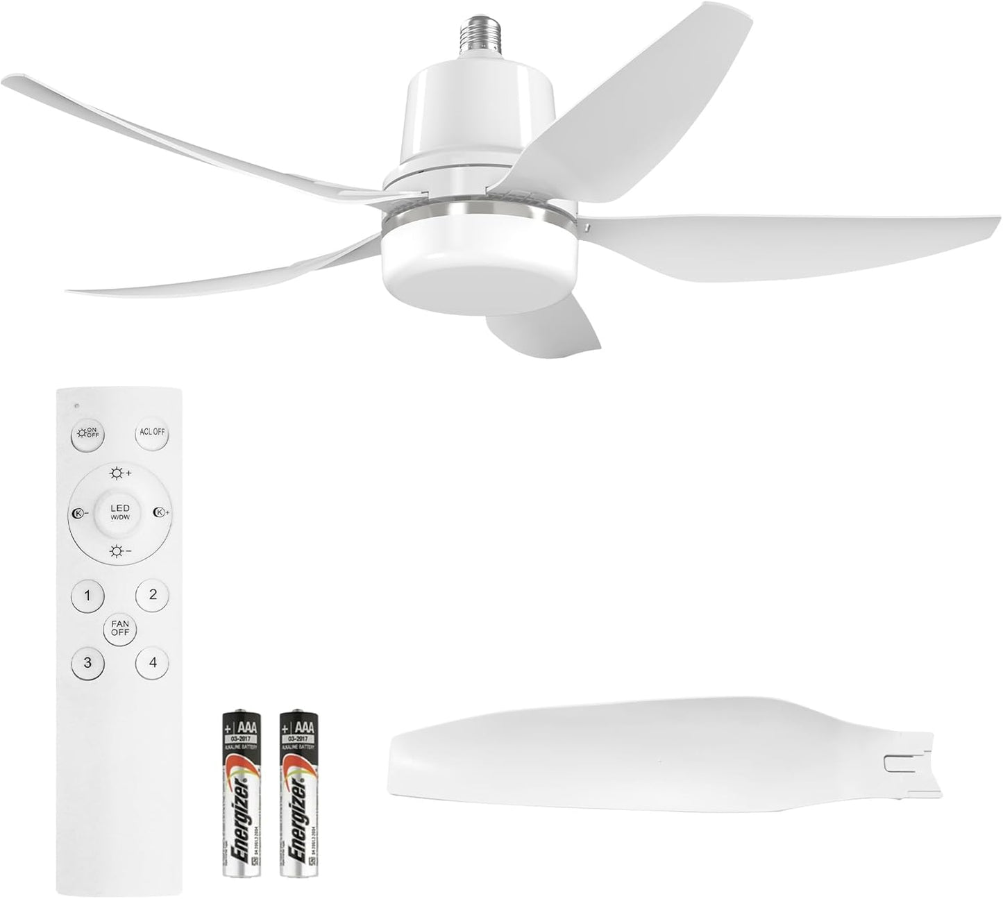 Socket Fan Light with Remote Control for Home and Small Rooms