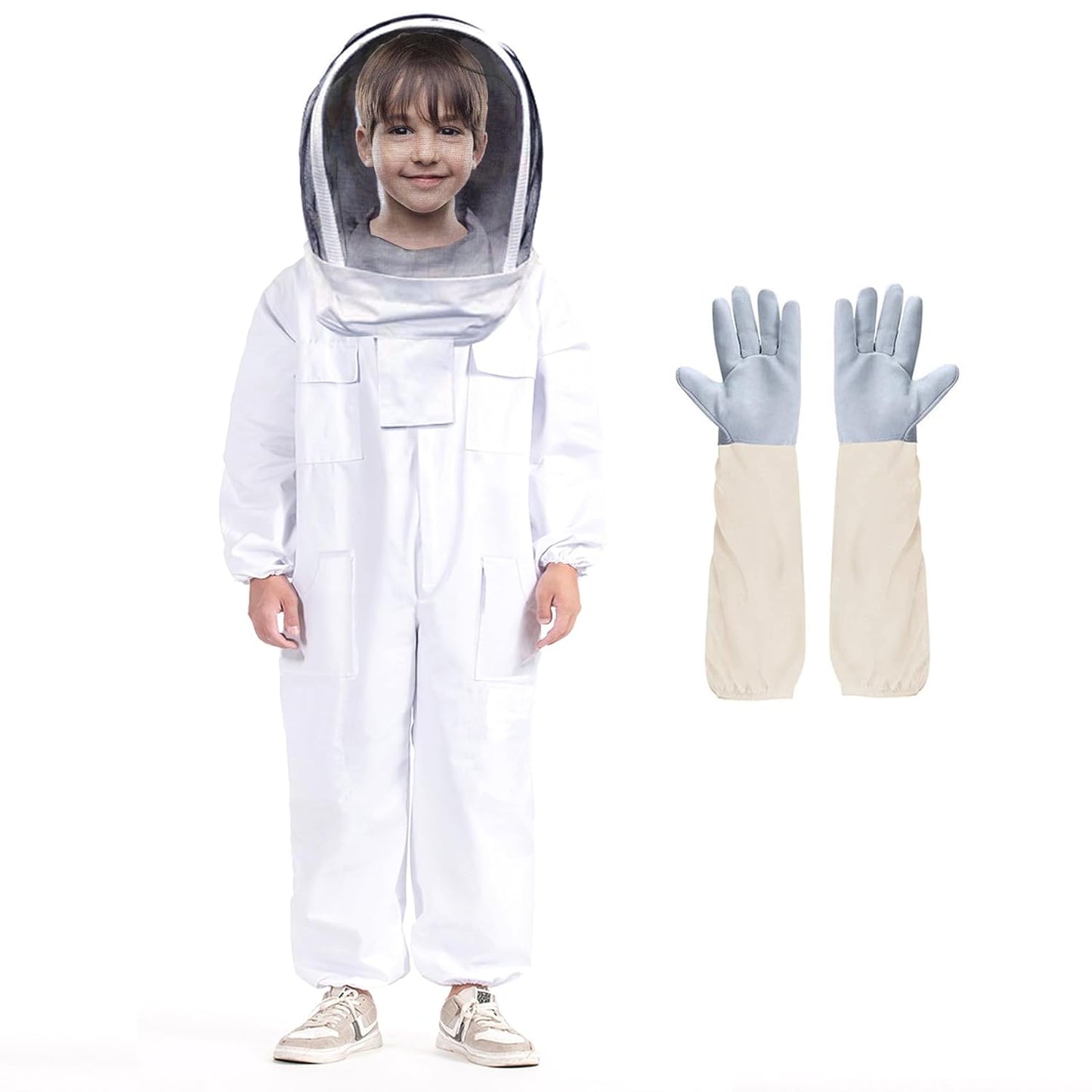 LONGADS Professional Bee Suit for Kids with Ventilated Hood