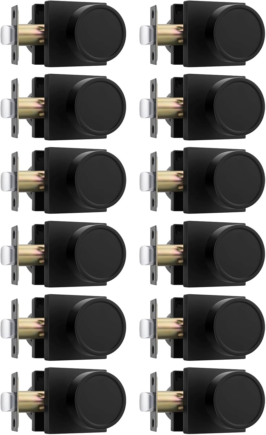 Matte Black Passage Interior Door Knobs for Closets and Halls