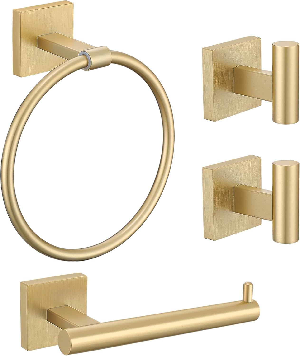 Stainless Steel Towel Ring Set 4 Piece Bathroom Hardware Set