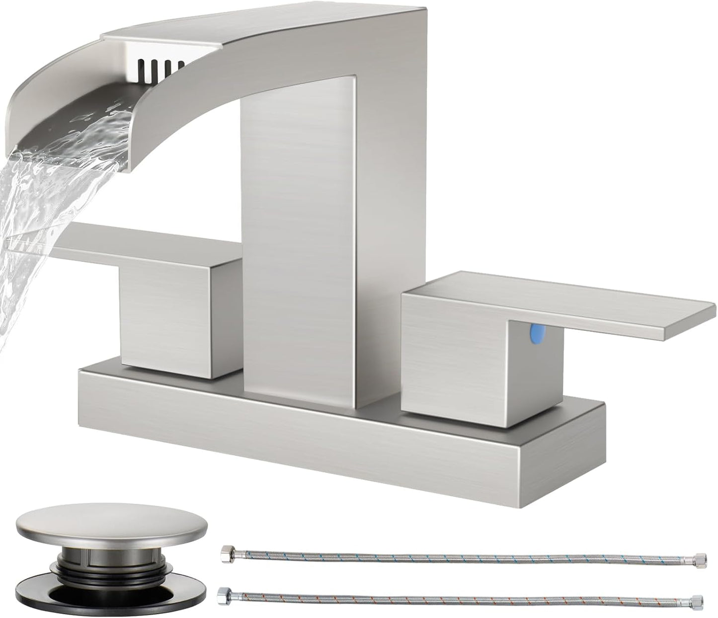Cobbe Waterfall Bathroom Faucet with Brushed Nickel Finish