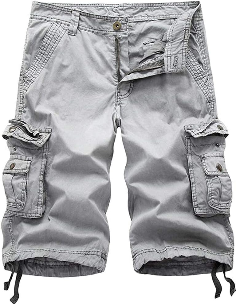 IDEALSANXUN Men's Casual Loose Fit Multi-Pockets Cargo Shorts