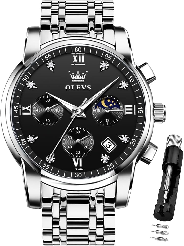 OLEVS Men's Diamond Business Dress Watch: Luxury & Style