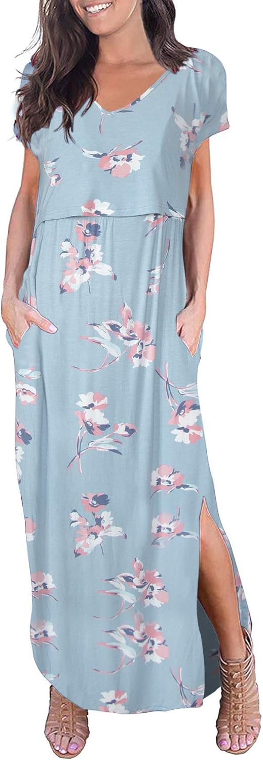 Smallshow Women's Maternity Nursing Dresses for Breastfeeding