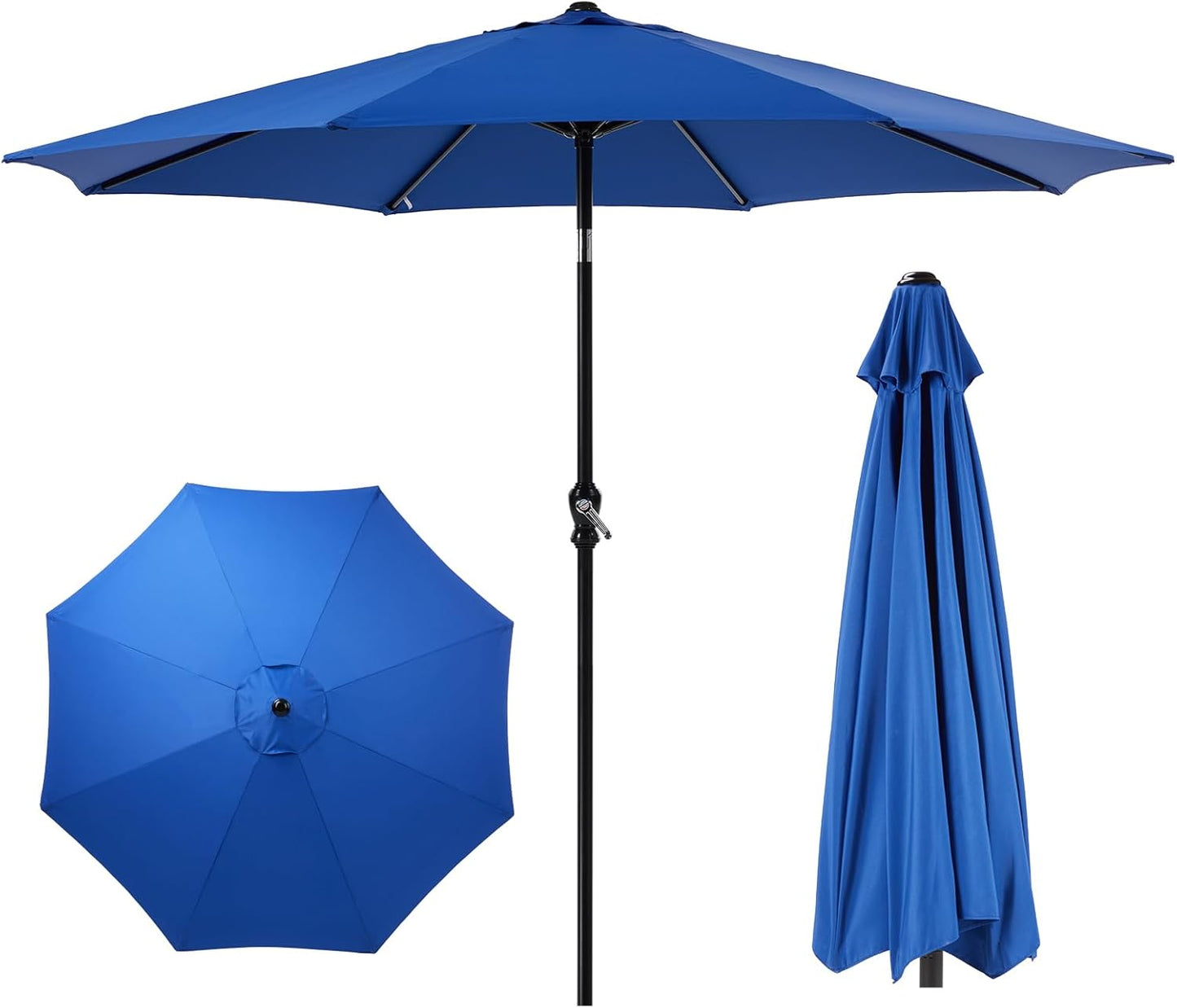 Sweetcrispy 9FT Patio Umbrella with Crank and Tilt for Outdoors