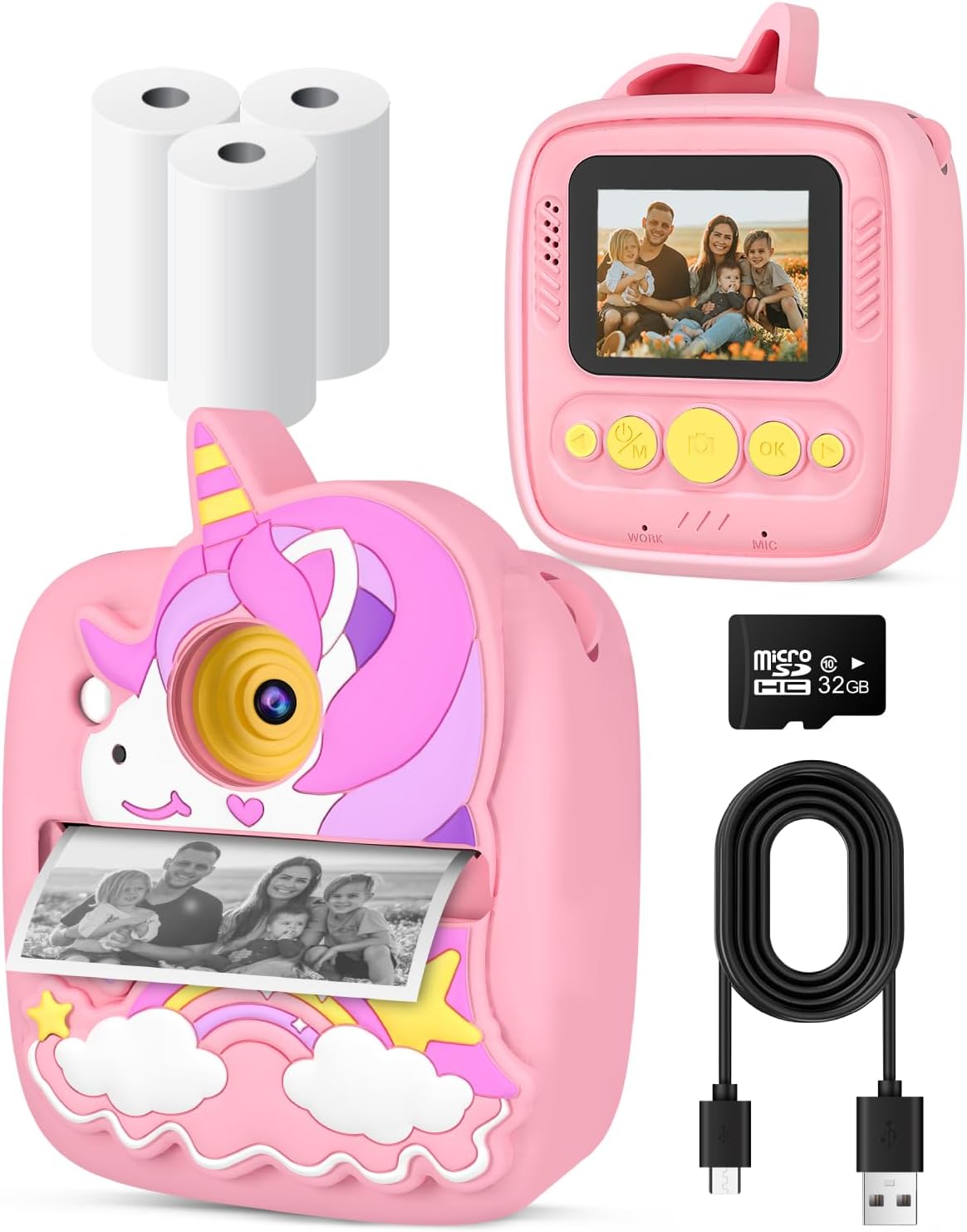 Instant Print Camera for Kids 3-12 Years - Fun Photography Toy
