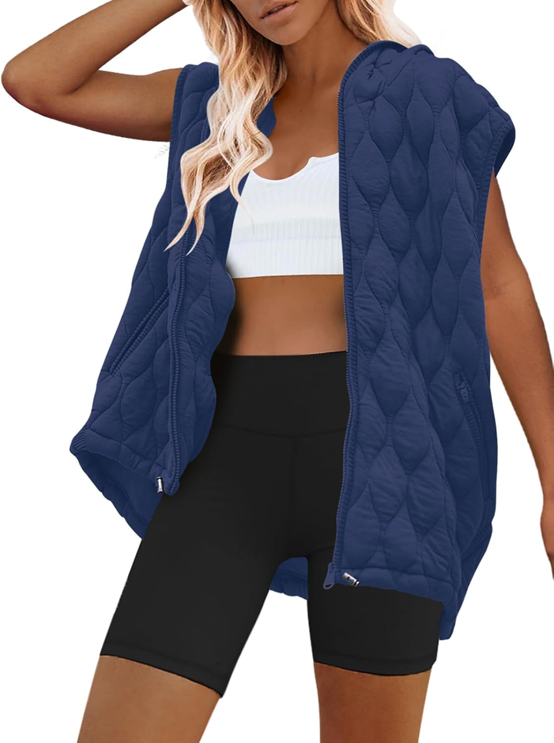 Oversized Puffer Vest for Women - Stylish Quilted Jacket