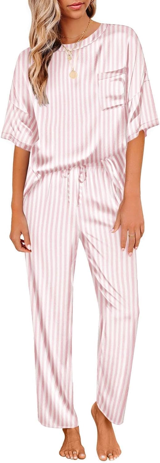 Ekouaer Womens Satin Silky Pajama Set for Ultimate Comfort