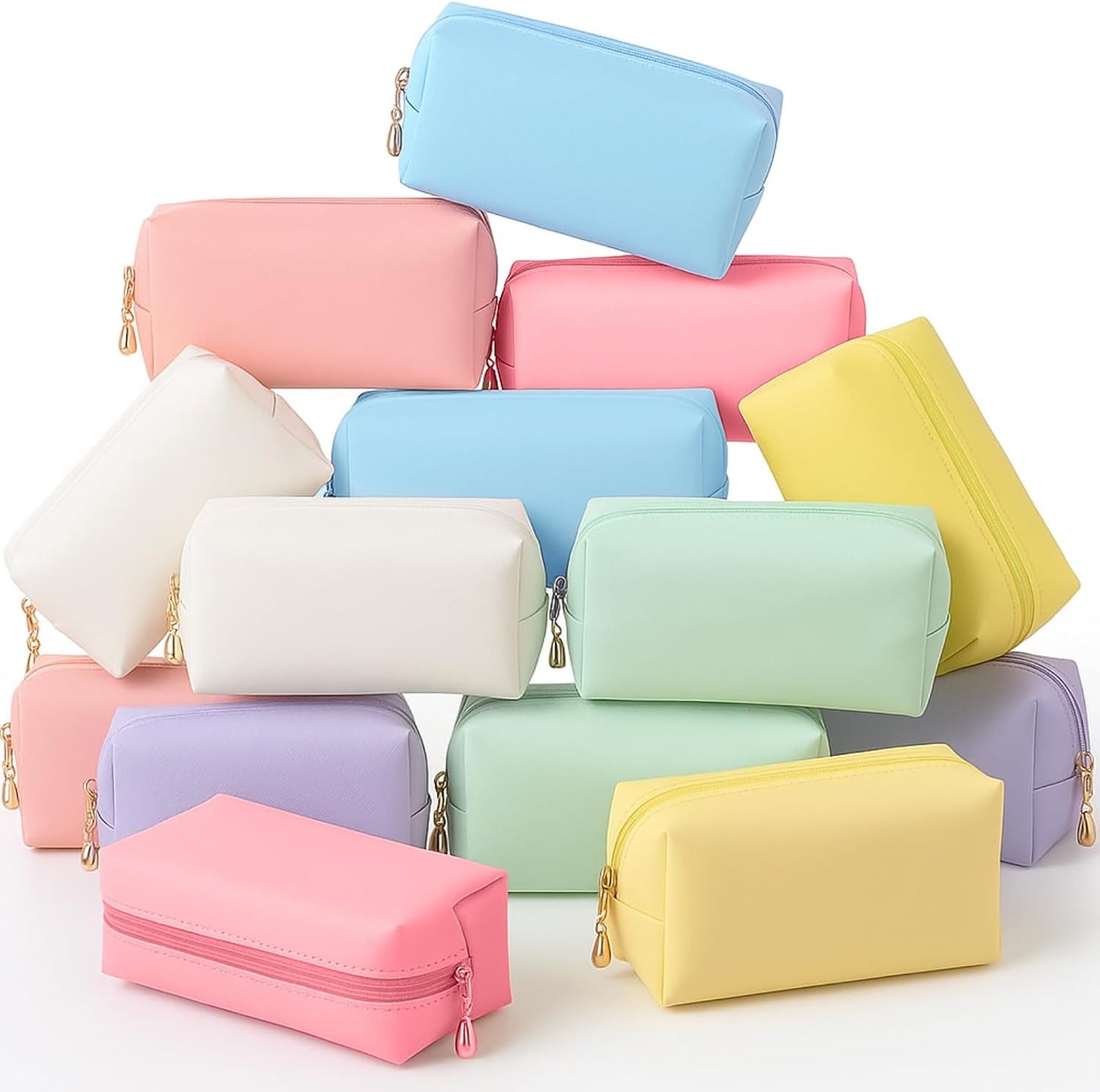 Kigeli 15 Pcs Aesthetic Makeup Bags for Travel and Storage