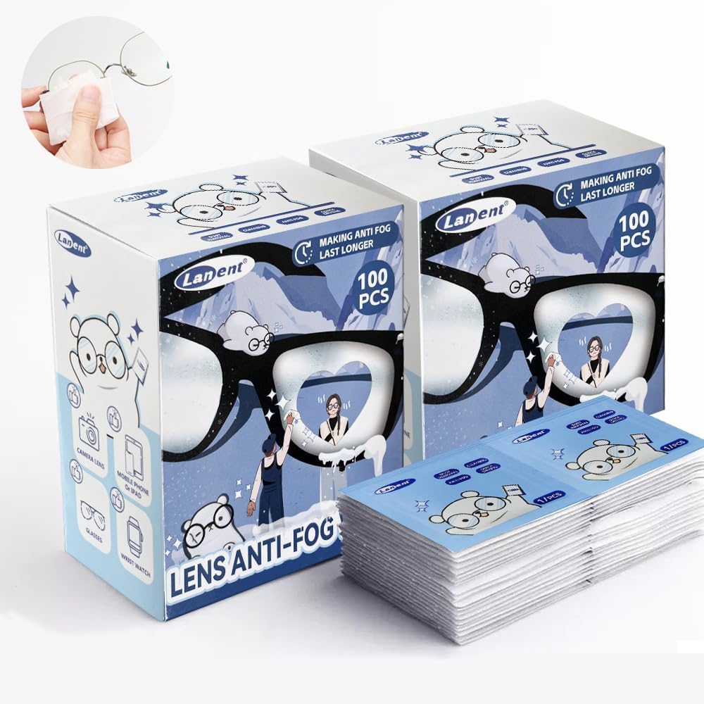 200 Anti-Fog Wipes for Glasses - Clear Vision Guarantee!