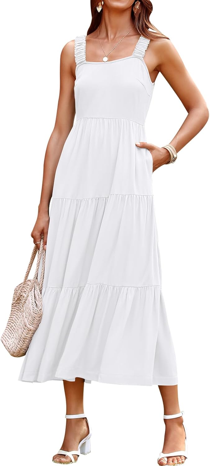 PRETTYGARDEN Women's Flowy Maxi Dress for Summer 2025 Fun